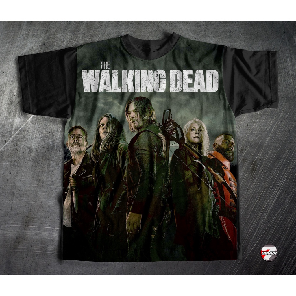 Camiseta The Walking Dead série zumbi preta unissex 1