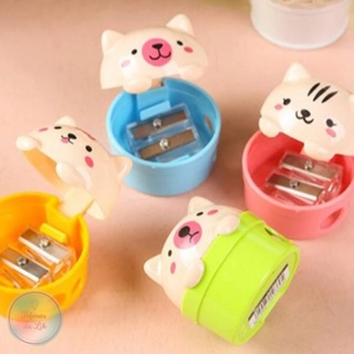 Apontador gatinho duplo com depósito em Oferta na Shopee