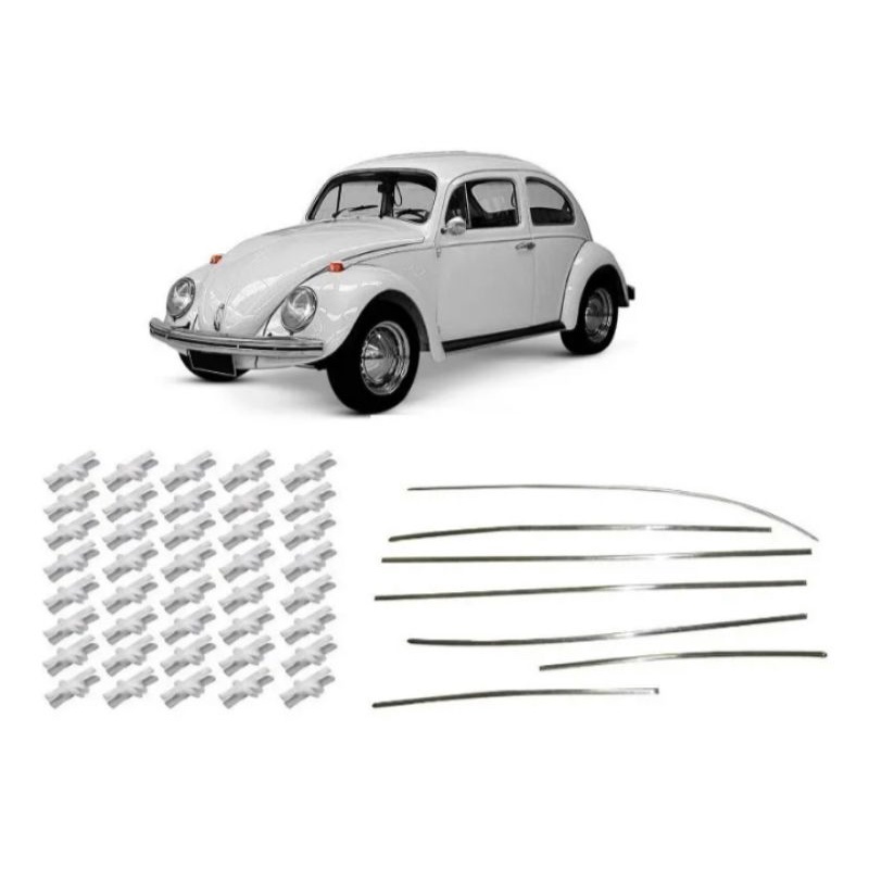 Kit Friso Lateral + Capo + Grampo Fusca 1300 1500 70 96 Fino