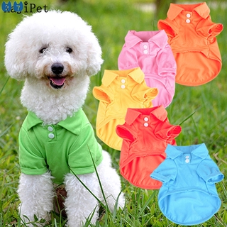『27Pets』Dog Clothes Solid Soft Breathable Poloshirt For Chihuahua Yorkies Puppy