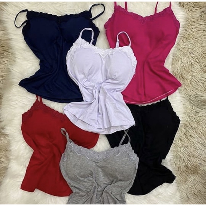 Kit 5 Blusas Femininas Viscolaycra Com Bojo Basica