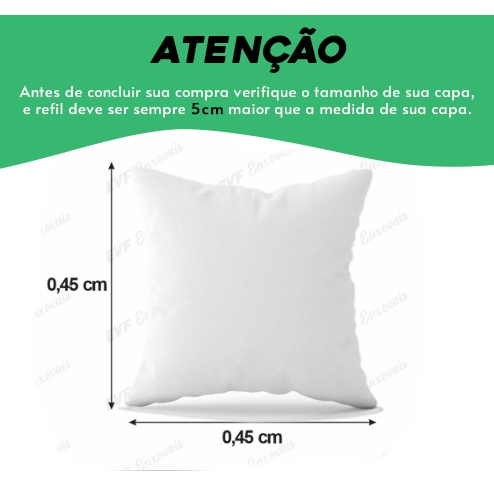 Pacote Enchimento Refil Almofada 45x45 Fibra Sintetica Acrílico e Poliéster 340g