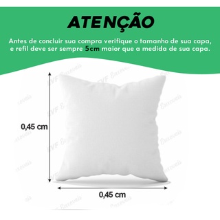 Pacote Enchimento Refil Almofada 45x45 Fibra Sintetica Acrílico e Poliéster 340g