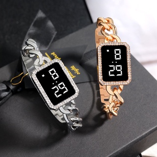 Relógio Digital Feminino Com Pulseira De LED Simples Touch Screen
