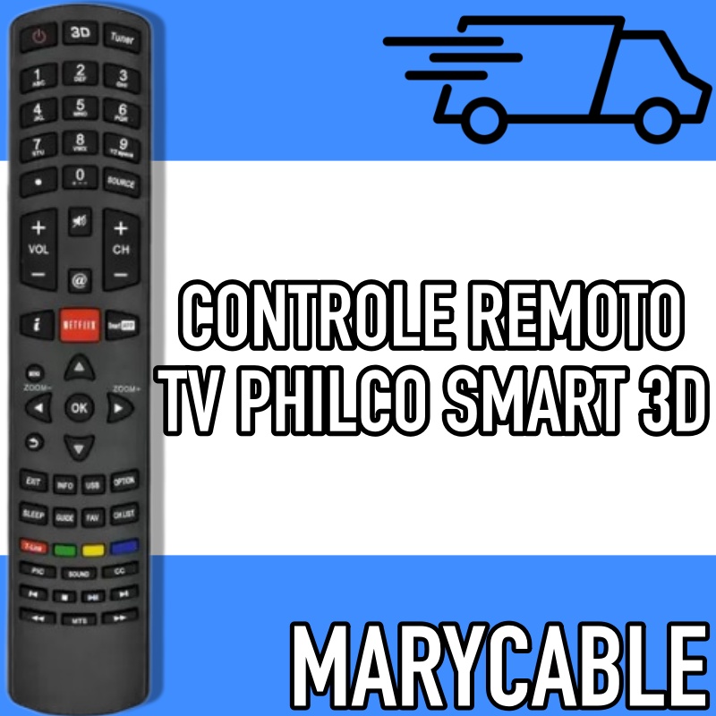Controle Tv Philco Smart 3d Rc3100l03 Netflix Novo