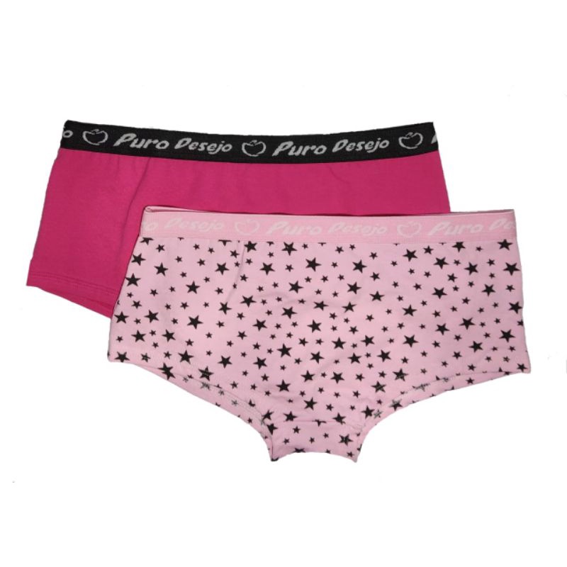 Kit 5 Cueca Boxer Feminina Adulto Em Algodão Muito Confortavel em Oferta na Shopee