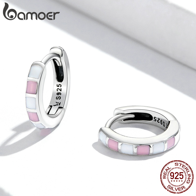1 Par Bamoer 925 Fivelas De Orelha Simples Confira Fashion/Joias/Presentes Para Mulheres SCE1372