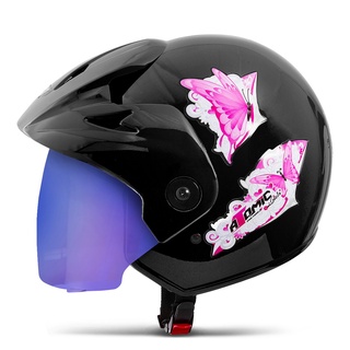 Capacete Moto Aberto Feminino Pro Tork Atomic For Girls com Viseira Móvel Camaleão