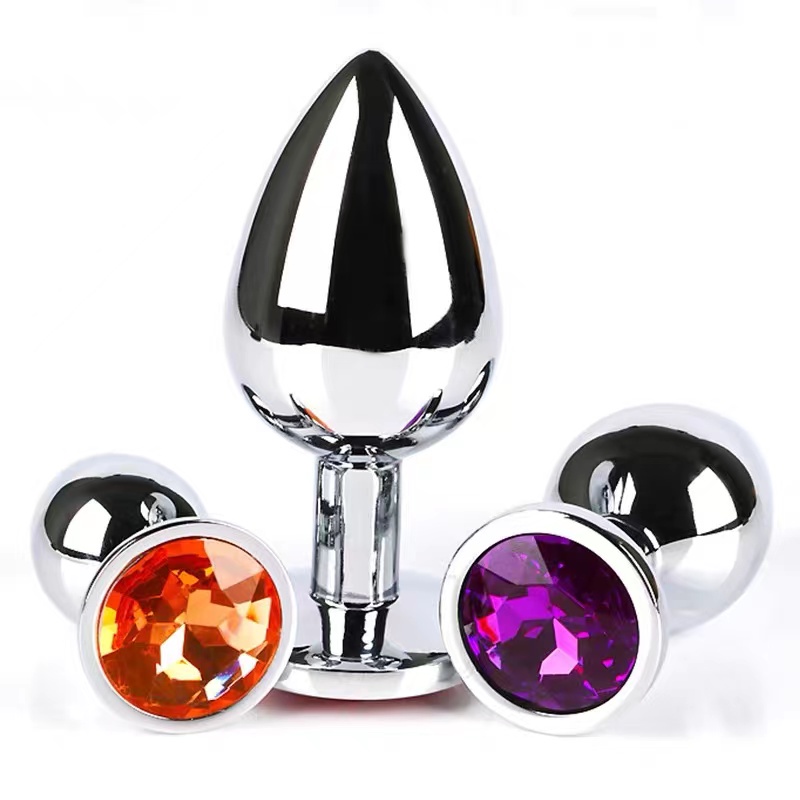 Plug Anal Tamanho P em Aço inox Polido com Detalhe de Joia na Base em Oferta na Shopee