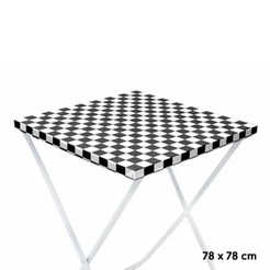 Toalha Plástica Cobre Manchas Perolizada - Xadrez Preto