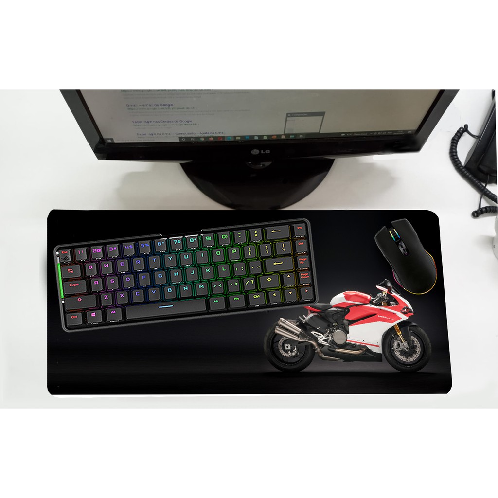 Mouse Pad Gamer  Desk Pad Grande  30x70cm - Linha Carros//Motos Ducati
