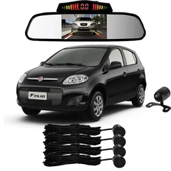 Sensor De Ré + Espelho Camera Ré Fiat Palio Preto