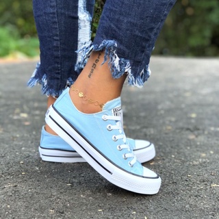 All Star Converse Cano Baixo Feminino Azul Bebe E Diversas Outras Cores Disponiveis Lona Shopee Brasil