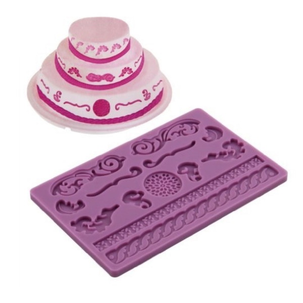 Forma Molde Placa tapete de Silicone ROXO Arabesco, mandala, círculo e  renda – Pasta americana, biscuit, confeitaria | Shopee Brasil