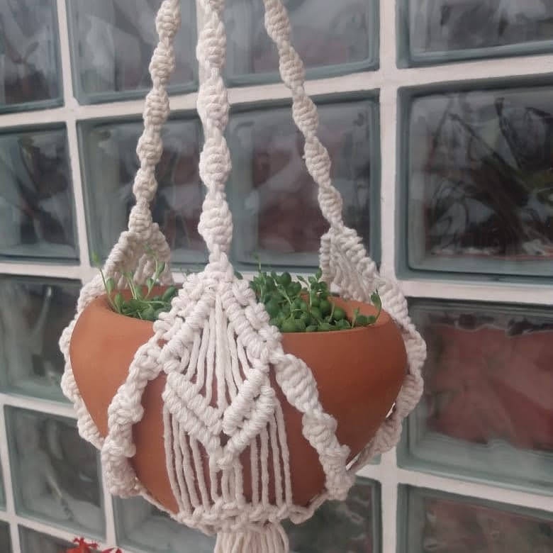 Suporte Para Vasos em Macramé - 60, 70 ou 80cm (Hangerplant - Tapeçaria em macramé) em Oferta na Shopee