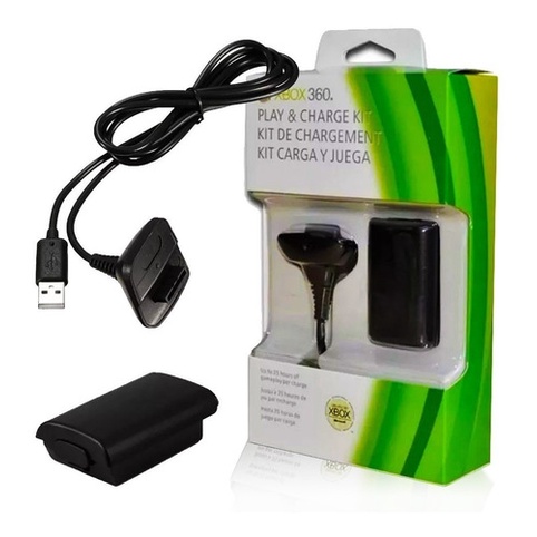 PLAY & CHARGE Bateria Xbox 360 Recarregável E cabo Carregador Para controle Lançamento