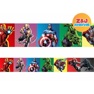 Faixa Adesiva Decorativa Border Infantil Super Herois Vingadores