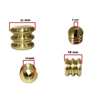 5 Peças Botão ondulado 22 Mm Cutelaria Faca Guarda Pomo Latão rasgo 3mm!