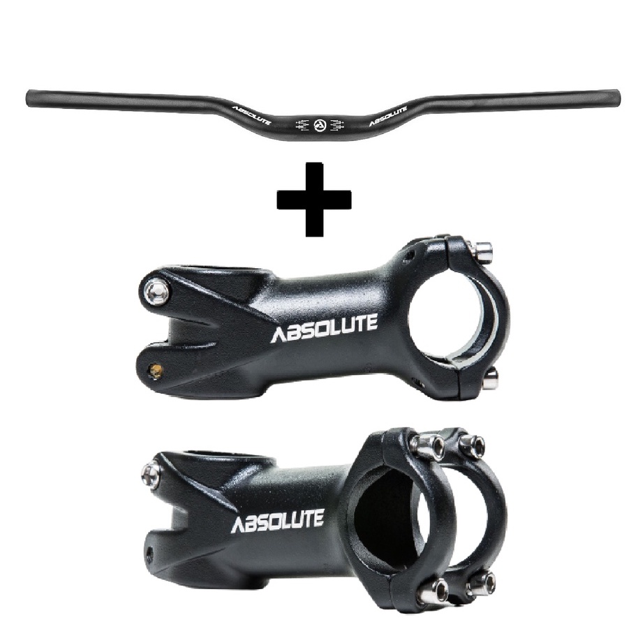 Kit Guidão Curvo Rise Mtb 31.8 X 720mm E Mesa De Guidão Avanço Bicicleta Absolute
