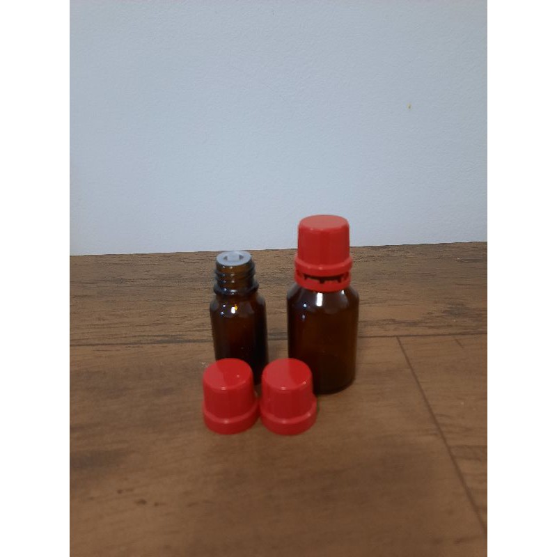 10 Vidros âmbar conta gotas R18 com tampa lacre e gotejador 10/20/30ml