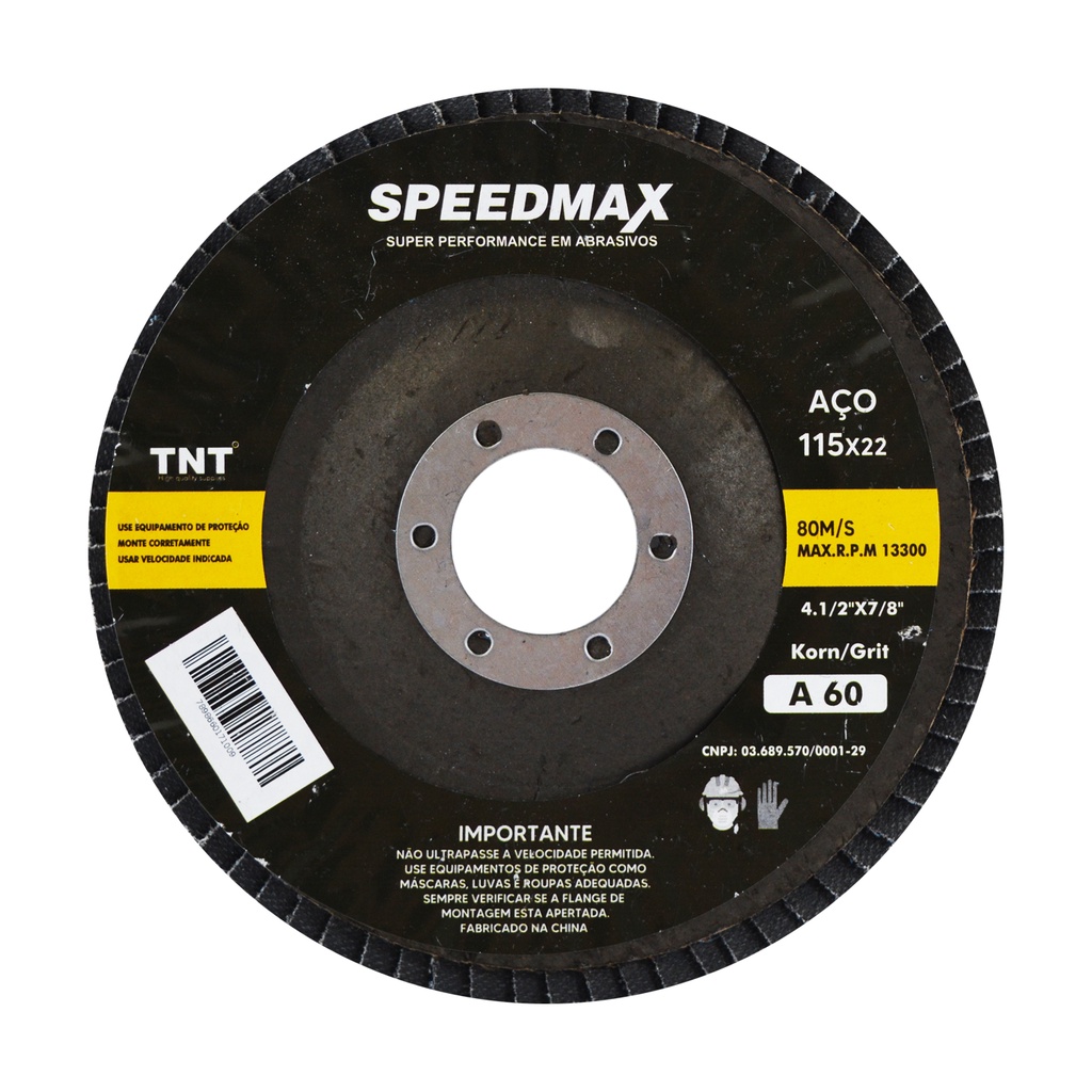 Disco De Lixa Flap 4.1/2 Grão 60 P/ Lixadeira Kit C/10pçs