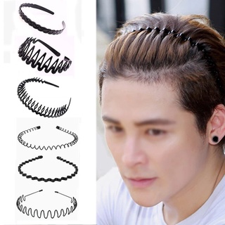 Hot Unisex Preto Ondulado Hairband Acessórios Faixas De Cabelo Hoop Cabeça Das Mulheres Dos Homens Do Esporte Headband Cocar Styling Ferramentas