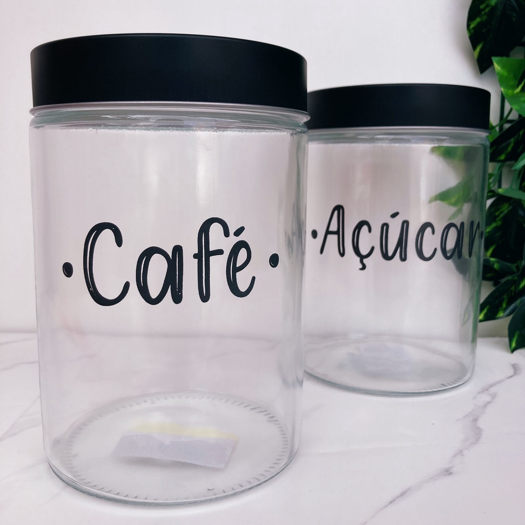 Pote de Vidro Para Açúcar e Café