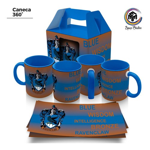 Caneca Harry Potter Casa de Hogwarts Ravenclaw Corvinal