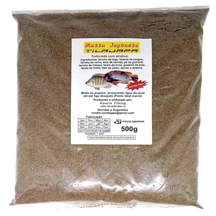 Isca para pesca MASSA JAPONESA TILAJAPA TRADICIONAL. Para tilápias do nilo, san peter, rendali. em Oferta na Shopee