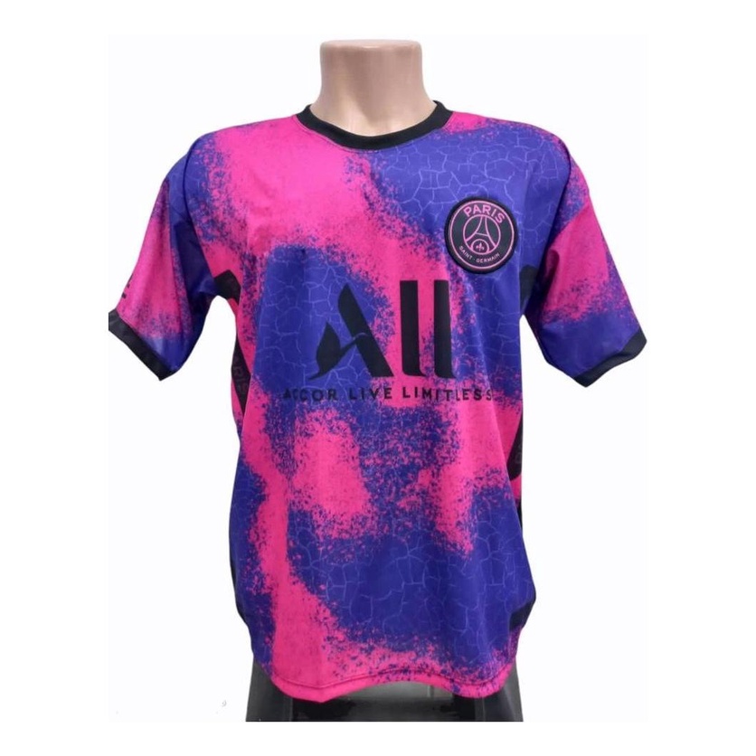 Camisa de Time Feminina: PSG Rosa e roxa Baby Look, Peça Já A Sua ...