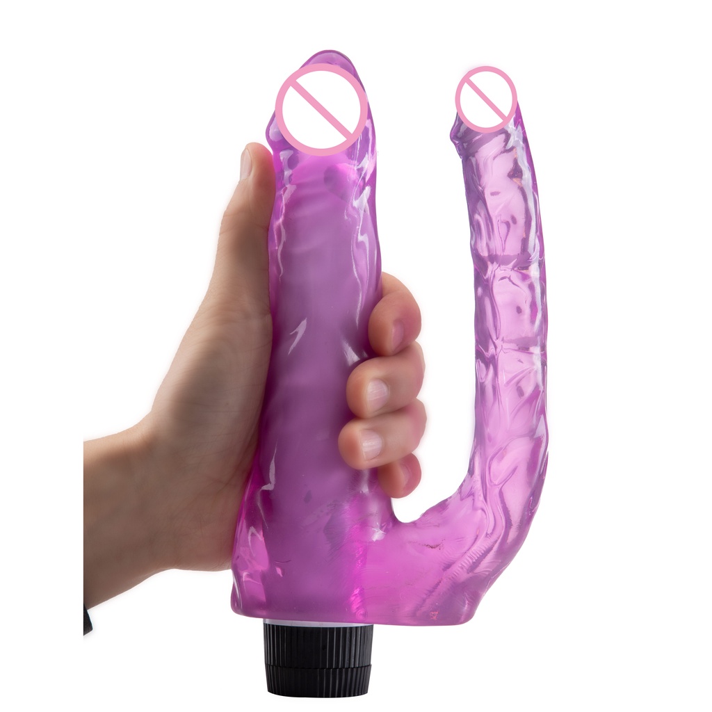 Duplo Pênis Realístico Vagina e Ânus Com Vibro Multi Velocidade Maciço Duplo Glande YJ-18 em Oferta na Shopee