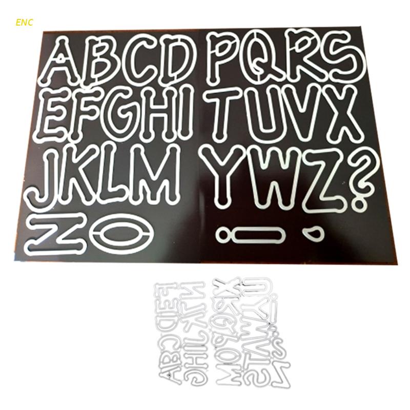 ENC Letras Aço Carbono Corte Molde Metal Embossing Morre Estêncil Template Scrapbooking Decorativa