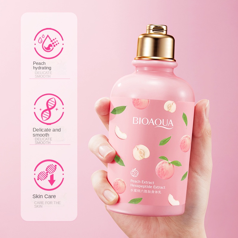 Loção Corporal De Pêssego Lactobacillus Brilhante Tom De Pele Hidratante Fragrância Nutrit...