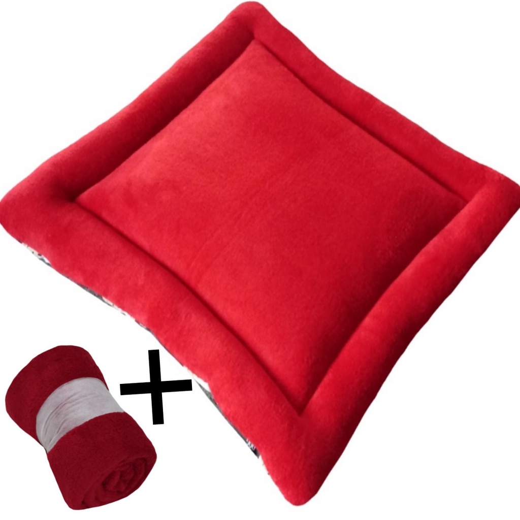 Colchonete para Casinha n5 60x80cm cobertinha Cama tipo almofada com mantinha para cachorro e gato