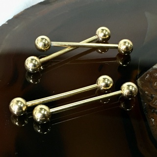 kit 12 peca Piercing Língua Barbell Dourado aco inoxitavol