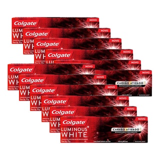 Kit 12 Creme Dental Colgate Luminous White Carvão Ativado 70g