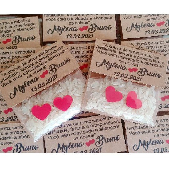 Chuva de arroz aos noivos 27 saquinhos para seu casamento mais lindo, para abençoar os noivos. Papelaria Personalizada