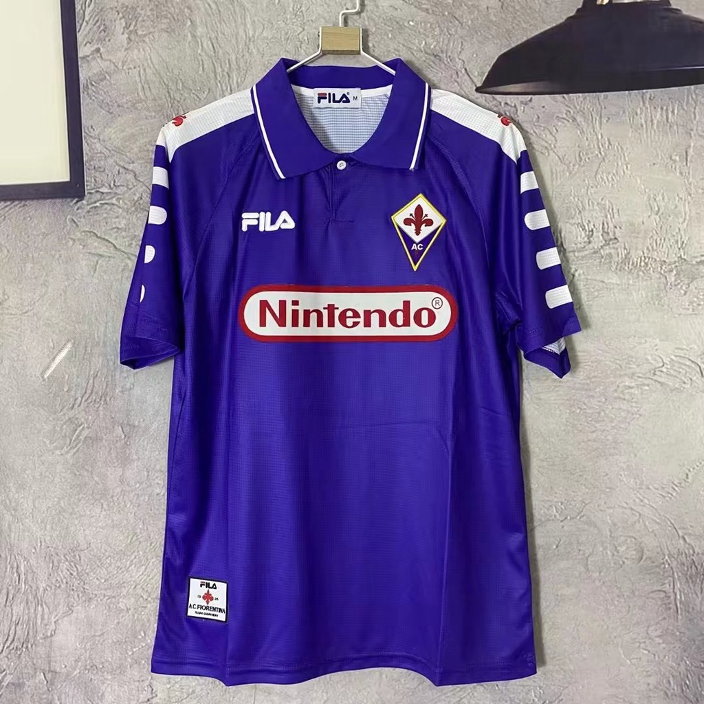 Retro 98 99 florence camisa de futebol manga longa curta masculina