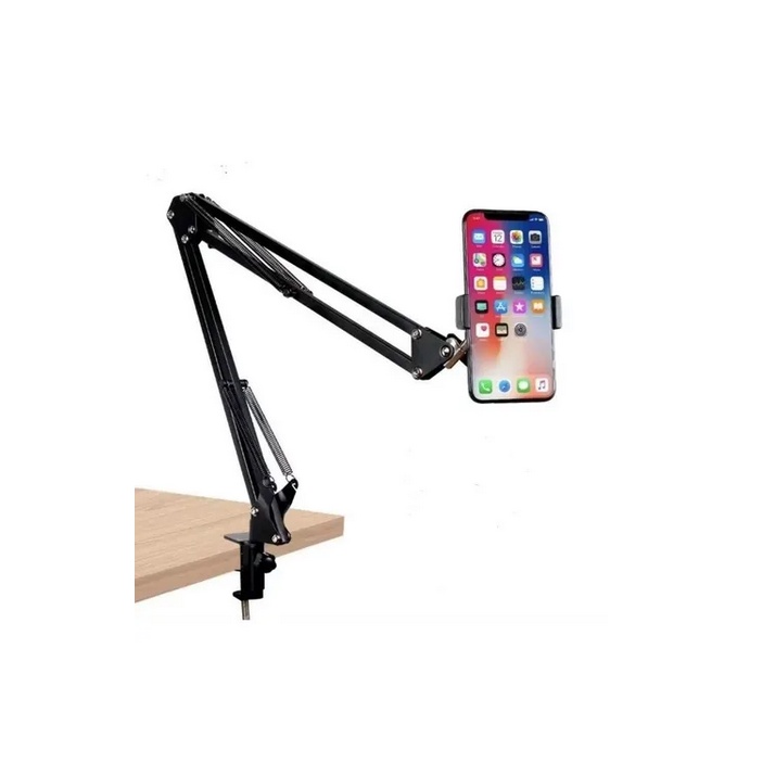 Suporte Articulado Metal Grampo Para Microfone Tablet Celular De Mesa Tomate MTG-126