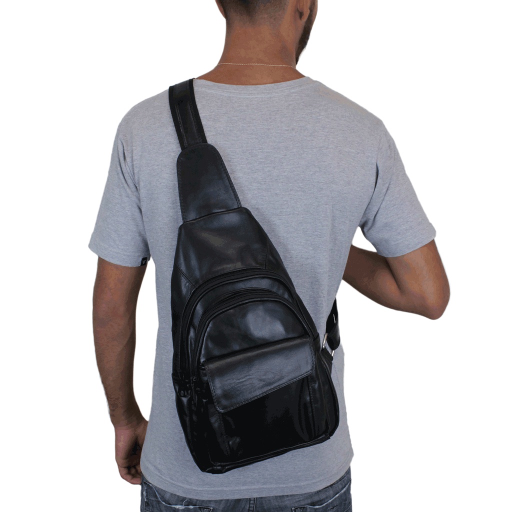 Bolsa Masculina Transversal 100% Couro Bovino Legítimo 013 (pochete)