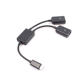 Cabo Adaptador Otg Anfi @ @ Tri @ @ Ão Micro Usb Com Dual Port Hub Para Galaxy S5 S4 S3 & Mesa