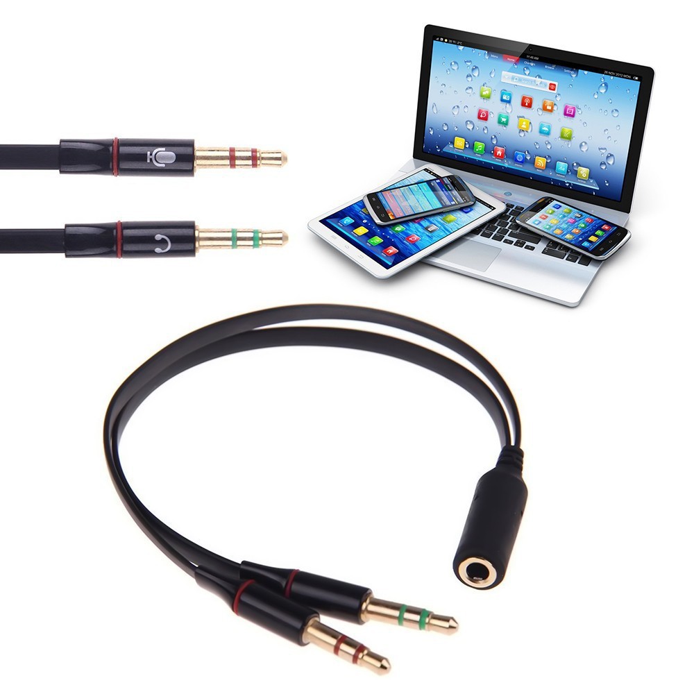 Adaptador ( separado ) Splitter Divisor Fone Microfone = 1x P3 FÊMEA + 2x P2 MACHO FONE + MICROFONE