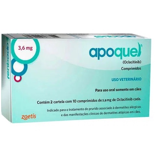Apoquel 3,6mg 20 Comprimidos Dermatológico para Cães Zoetis - Pets