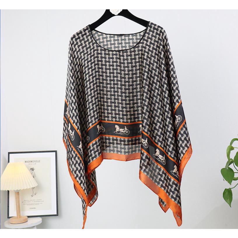 Capas Para Mulheres Chiffon Xale Blusa Tops Imprimir Sheer Wraps Poncho Capelets Praia Swim Cover Up Tamanho Livre