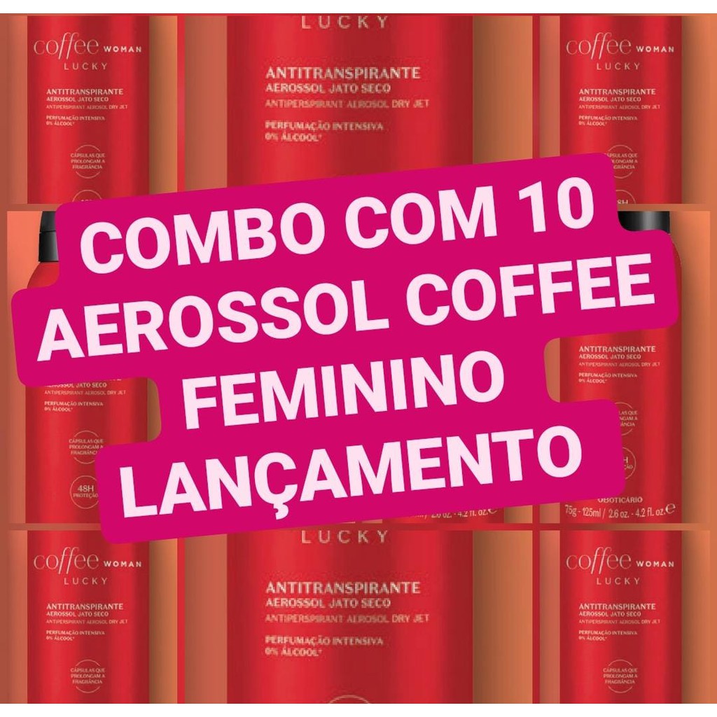 Antitranspirante Aerossol Jato Seco Coffee Woman Lucky 75g