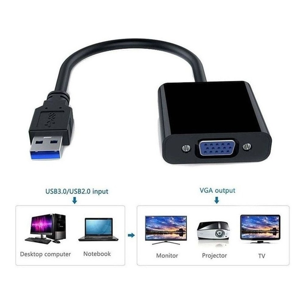 Placa De Video Externa Adaptador Usb Vga 3.0 Windows 10