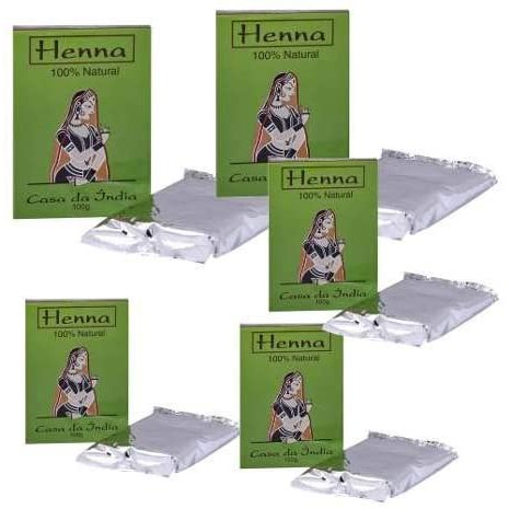 Kit 5 Pacotes Henna Composta Casa da Índia | Shopee Brasil