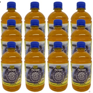 Kit 12 Pneu Pretinho Automotivo Concentrado Baba De Camelo Brilho Intenso Rn 500ml