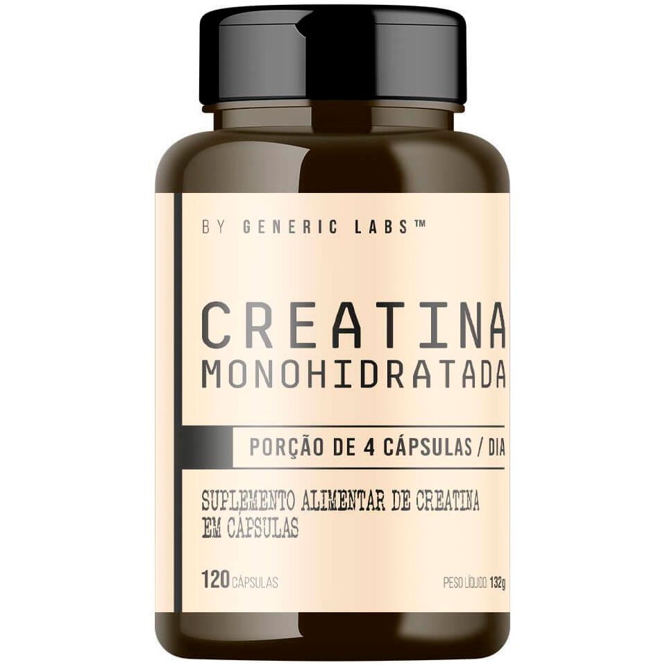 Creatina Pura Monohidratada Pote 120 Cápsulas Generic Labs