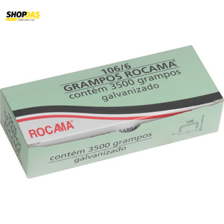 Grampo 6mm 106/6 Rocama Kit com 4 Caixas Total de 14.000 grampos Zincado Galvanizado em Oferta na Shopee